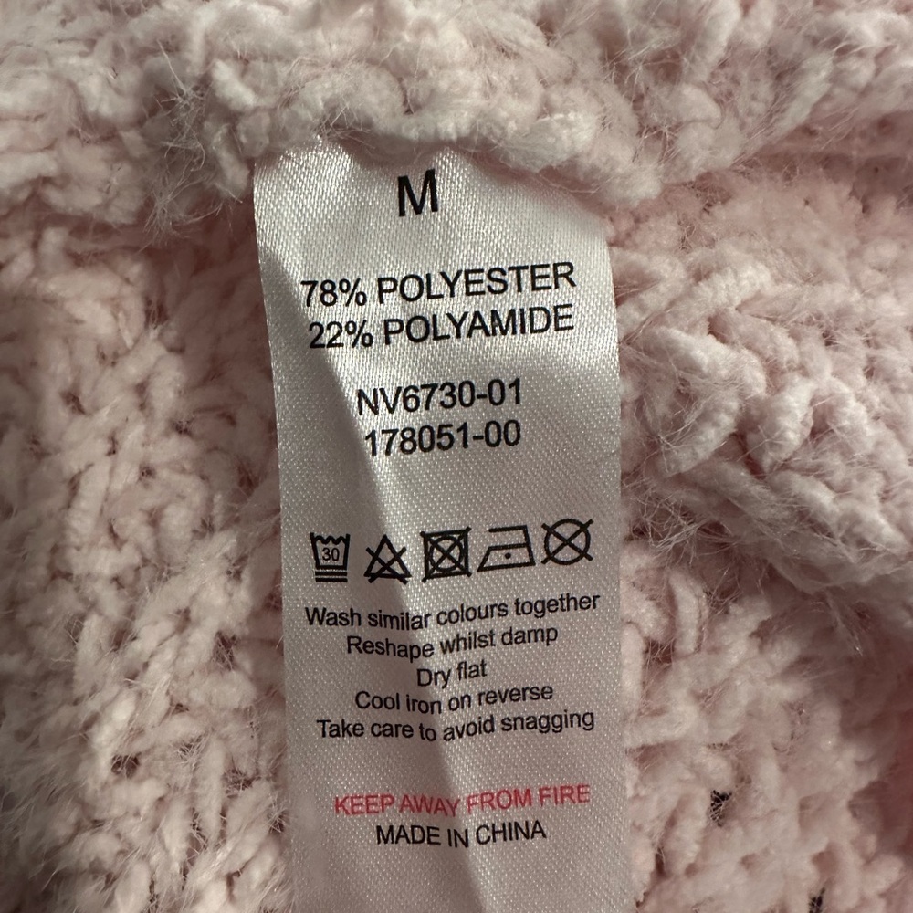 Cupcake Clothing Ltd Pink Chenille Cable Sweater | Size M - Picture 5 of 5
